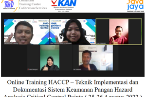 Online Training HACCP – Teknik Implementasi dan Dokumentasi Sistem Keamanan Pangan Hazard Analysis Critical Control Points ( 25-26 Agustus 2022 )