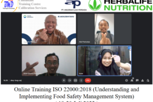 Online Training ISO 22000:2018 (Understanding and Implementing Food Safety Management System) ( 18-20 Juli 2022 )