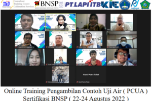 Online Training Pengambilan Contoh Uji Air (PCUA) Sertifikasi BNSP ( 22-24 Agustus 2022 )