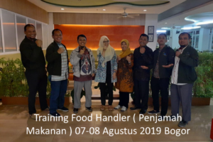 Training Food Handler Running pada tanggal 07-08 Agustus 2019 di Bogor