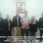 Training Limbah B3 – Pengolahan dan Penanganan Limbah B3 Bahan Berbahaya dan Beracun (22-23 November 2018 Jakarta)