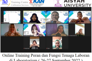 Online Training Peran dan Fungsi Tenaga Laboran di Laboratorium ( 26-27 September 2022 )