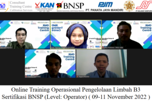 Online Training Operasional Pengelolaan Limbah B3 Sertifikasi BNSP (Level: Operator) ( 09-11 November 2022 )