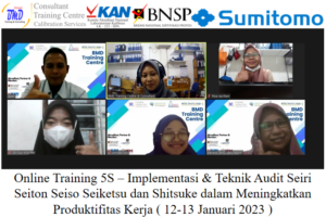 Online Training 5S – Implementasi & Teknik Audit Seiri Seiton Seiso Seiketsu dan Shitsuke dalam Meningkatkan Produktifitas Kerja ( 12-13 Januari 2023 )