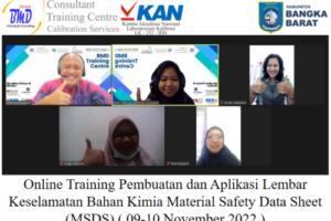 Training Pembuatan dan Aplikasi Lembar Keselamatan Bahan Kimia Material Safety Data Sheet (MSDS)