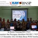 In House Training ISO 17025 ( Implementasi dan Persiapan Akreditasi ISO/IEC 17025:2017 ) ( 22-23 Desember 2022 Di Balai Besar POM Surabaya )