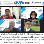 Online Training Limbah B3 ( Pengolahan dan Penanganan Bahan Berbahaya dan Beracun ) Non BNSP Merger Online Training PLB3 Level Operator Sertifikasi BNSP ( 18-20 Januari 2023 )