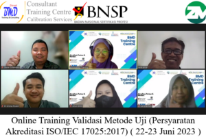 Online Training Validasi Metode Uji (Persyaratan Akreditasi ISO/IEC 17025:2017) ( 22-23 Juni 2023 )