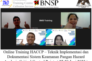 Online Training HACCP – Teknik Implementasi dan Dokumentasi Sistem Keamanan Pangan Hazard Analysis Critical Control Points ( 27-28 Juni 2023 )