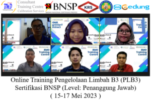 Online Training Pengelolaan Limbah B3 (PLB3) Sertifikasi BNSP (Level: Penanggung Jawab) ( 15-17 Mei 2023 )