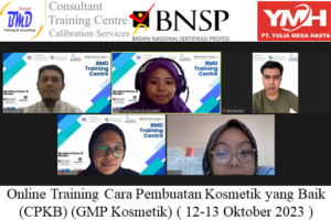 Online Training Cara Pembuatan Kosmetik yang Baik (CPKB) (GMP Kosmetik) ( 12-13 Oktober 2023 )