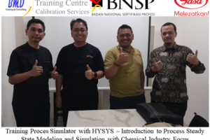Training Proces Simulator with HYSYS – Introduction to Process Steady State Modeling and Simulation with Chemical Industry Focus ( 25-27 September 2023 Di Tanggerang )