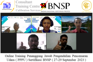Online Training Penanggung Jawab Pengendalian Pencemaran Udara ( PPPU ) Sertifikasi BNSP ( 27-29 September 2023 )