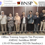 Offline Training Anggota Tim Penyusun AMDAL Sertifikasi BNSP ( 01-03 November 2023 Di Surabaya )