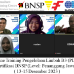 Online Training Pengelolaan Limbah B3 (PLB3) Sertifikasi BNSP (Level: Penanggung Jawab) ( 13-15 Desember 2023 )