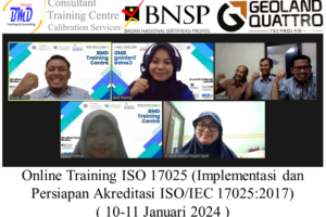 Online Training ISO 17025 (Implementasi dan Persiapan Akreditasi ISO/IEC 17025:2017) ( 10-11 Januari 2024 )