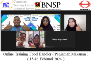 Online Training Food Handler ( Penjamah Makanan ) ( 15-16 Februari 2024 )