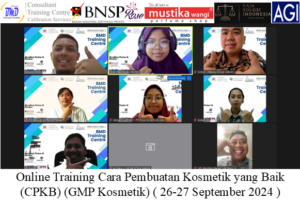 Online Training Cara Pembuatan Kosmetik yang Baik (CPKB) (GMP Kosmetik) ( 26-27 September 2024 )