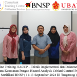 Offline Training HACCP – Teknik Implementasi dan Dokumentasi Sistem Keamanan Pangan Hazard Analysis Critical Control Points Sertifikasi BNSP ( 11-13 September 2024 Di Tangerang )