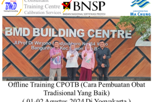 Offline Training CPOTB (Cara Pembuatan Obat Tradisional Yang Baik) ( 01-02 Agustus 2024 Di Yogyakarta )