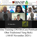 Online Training CPOTB (Cara Pembuatan Obat Tradisional Yang Baik) ( 04-05 November 2024 )